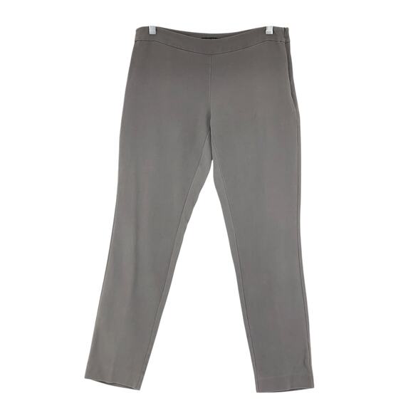 Eileen Fisher Womens Size 6 Pants Silk Cotton Stretch Side Zip Ankle Gray - Picture 1 of 13